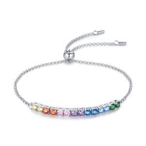 Linda's Jewelry Stříbrný náramek Rainbow Line Ag 925/1000 INR126