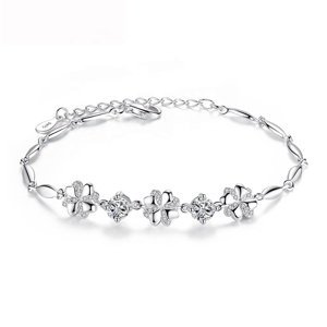 Linda's Jewelry Stříbrný náramek pro štěstí Čtyřlístek Ag 925/1000 INR132