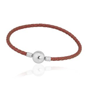 Linda's Jewelry Kožený náramek Červený Chirurgická ocel INR147 Délka: 17