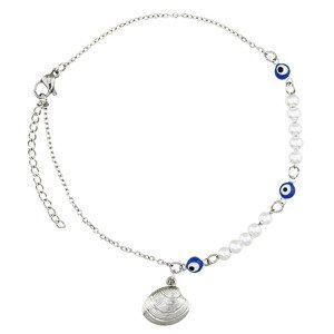 Linda's Jewelry Náramek na nohu Mušlička s perlami chirurgická ocel INR229