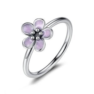 Linda's Jewelry Stříbrný prsten Flower pink  IPR016 Velikost: 54