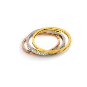 Linda's Jewelry Sada prstenů Triple Simple chirurgická ocel IPR033 Velikost: 57