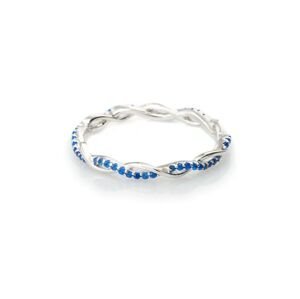 Linda's Jewelry Stříbrný prsten Zirkon Blue Propletení  IPR049 Velikost: 52