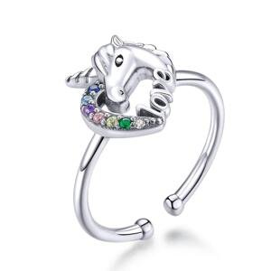 Linda's Jewelry Stříbrný prsten Pohádkový Jednorožec Ag 925/1000 IPR077 Velikost: Univerzální