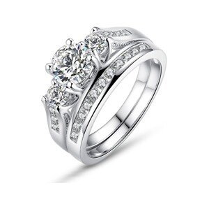 Linda's Jewelry Stříbrný dvojitý prsten Noblesa Ag 925/1000 IPR078 Velikost: 54