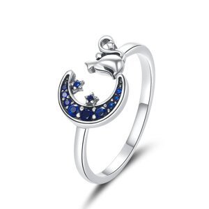 Linda's Jewelry Stříbrný prsten Kočka na Měsíci Ag 925/1000 IPR087 Velikost: Univerzální