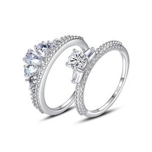 Linda's Jewelry Stříbrný dvojitý prsten Tiara Ag 925/1000 IPR095 Velikost: 52