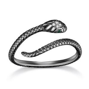 Linda's Jewelry Stříbrný prsten Královna Hadů Black Ag 925/1000 IPR122-UNI Velikost: Univerzální