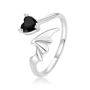 Linda's Jewelry Stříbrný prsten Black Devil Ag 925/1000 IPR135-UNI Velikost: Univerzální