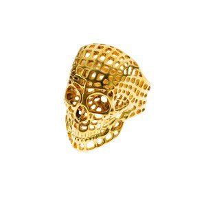 Sam's Artisans Masivní prsten Lebka Slunce chirurgická ocel IPRM010 Velikost: 69