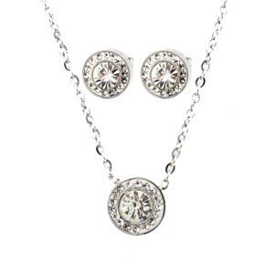 Linda's Jewelry Sada šperků s krystaly Shiny Circles chirurgická ocel IS035