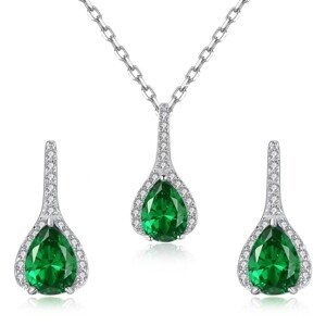 Linda's Jewelry Zvýhodněná sada šperků Ryzí Zelená Ag 925/1000 IS077