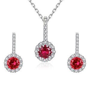 Linda's Jewelry Zvýhodněná sada šperků Červený Kvítek Ag 925/1000 IS083