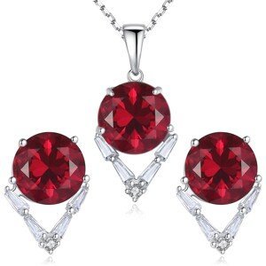 Linda's Jewelry Zvýhodněná sada šperků Red & Crystal Ag 925/1000 IS095