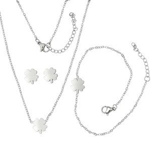 Linda's Jewelry Sada šperků Čtyřlístky chirurgická ocel IS101
