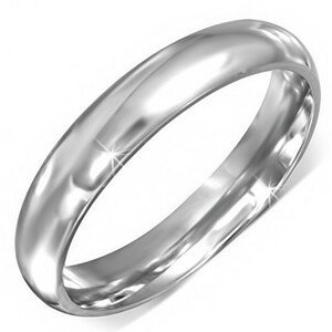 Stříbrný prsten z chirurgické oceli s hladkým povrchem - Velikost: 70
