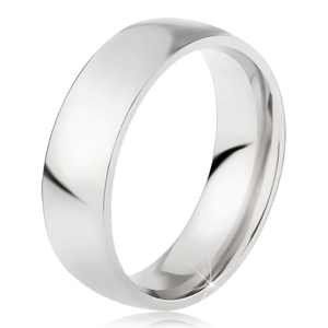 Ocelový prsten s lesklým stříbrným povrchem, 6 mm - Velikost: 54