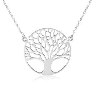 Stříbrný náhrdelník 925, jemný řetízek, strom života