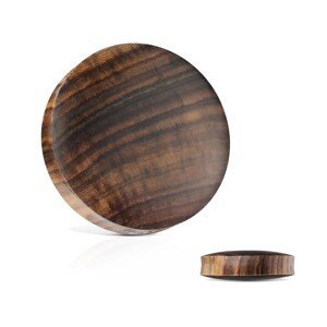Dřevěný plug do uší - sono wood, přírodní hnědočerný vzor, různé velikosti - Tloušťka piercingu: 5 mm
