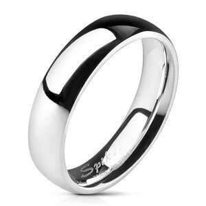 Prsten z oceli 316L, stříbrná barva, zrcadlový lesk, 5 mm - Velikost: 68