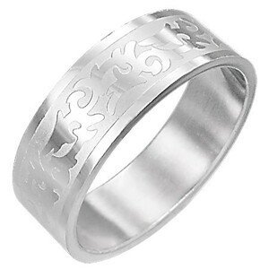 Ocelový prsten - TRIBAL - Velikost: 65