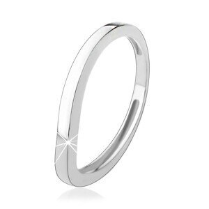 Stříbrný prsten 925, zvlněná linie, lesklý hladký povrch - Velikost: 60