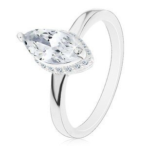 Stříbrný prsten 925, zrnkovitý zirkon čiré barvy v dekorativním kotlíku - Velikost: 60