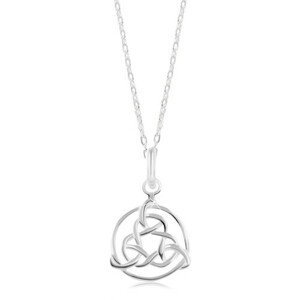 Náhrdelník ze stříbra 925, lesklý řetízek, keltský symbol v obrysu kruhu