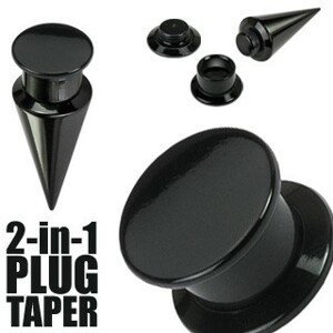 Taper a plug 2 v 1 černý - Tloušťka : 3 mm