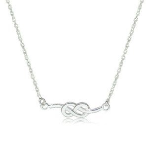 Stříbrný 925 náhrdelník - lesklý a hladký symbol nekonečna