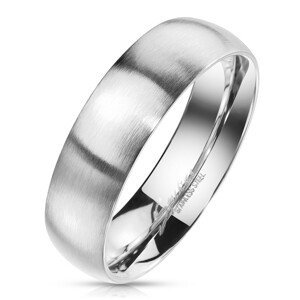 Ocelový prsten stříbrné barvy - matný povrch, 4 mm - Velikost: 49