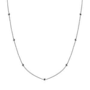 Stříbrný 925 náhrdelník - řetízek z malých kulatých oček, lesklé kuličky
