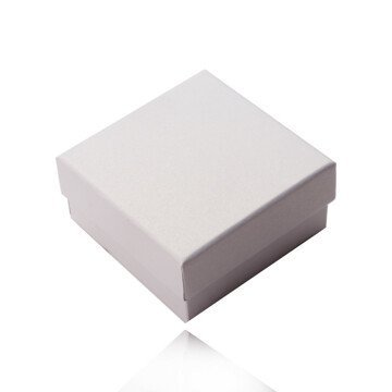 Dárková krabička na prsten a náušnice v bílé perleťové barvě