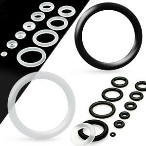 Náhradní silikonové kroužky na tunel nebo plug, černá barva - Tloušťka : 1,5 mm