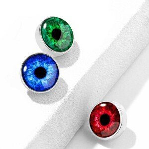 Náhradní díl do implantátu z chirurgické oceli, barevné oko, stříbrná barva, 1,6 mm - Barva: Červená