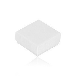 Dárková krabička na prsten a náušnice v bílé barvě, strukturovaný povrch