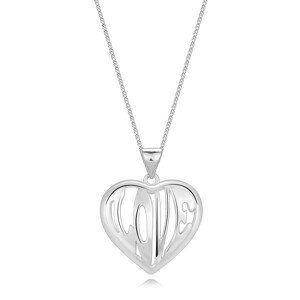 Náhrdelník ze stříbra 925 - vypouklé srdce s nápisem LOVE