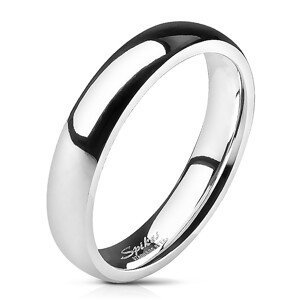 Ocelový prsten - stříbrný, hladký, 4 mm - Velikost: 70