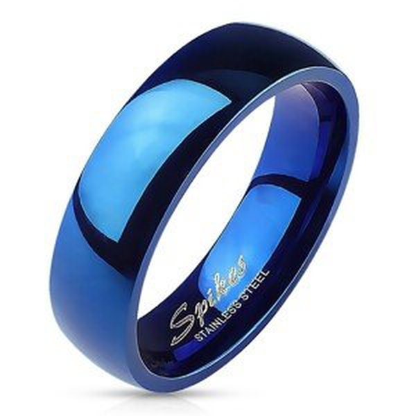 Modrý prsten s vysokým leskem - Velikost: 67
