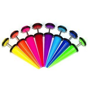 Falešný roztahovák - neonové barvy - Barva piercing: Fialová