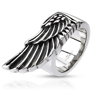 Prsten z oceli - veliké křídlo orla - Velikost: 62