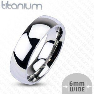 Titanový prsten - lesklý, 6 mm - Velikost: 54