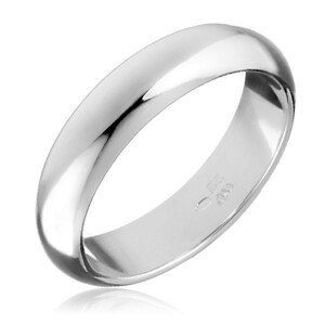 Stříbrný prsten 925 - hladká, mírně vypouklá obroučka - Velikost: 49