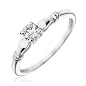 Stříbrný zásnubní prsten 925 - čirý zirkon, dvojité prstence - Velikost: 55