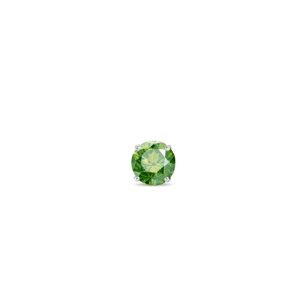 Jedna náušnice se zeleným diamantem v bílém zlatě KLENOTA