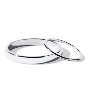 Minimalistická sada snubních prstenů v bílém zlatě KLENOTA