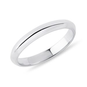 Pánský prsten z bílého zlata se zakřiveným profilem KLENOTA