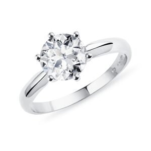 Zásnubní prsten z bílého zlata s 1ct diamantem KLENOTA