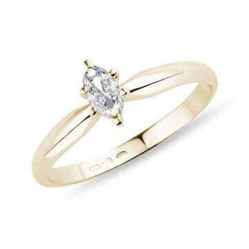 Zlatý prsten s diamantem markýza KLENOTA