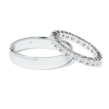 Briliantové snubní prsteny v bílém zlatě KLENOTA